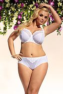 Exclusive big cup bra, lace, partially sheer cups, C to J-cup